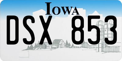 IA license plate DSX853