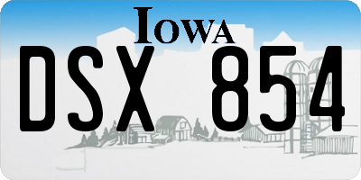 IA license plate DSX854