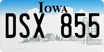 IA license plate DSX855
