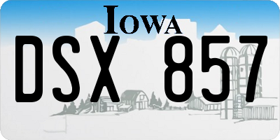 IA license plate DSX857