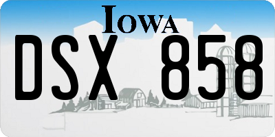 IA license plate DSX858