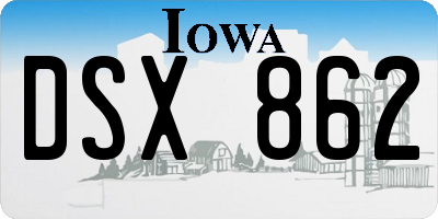 IA license plate DSX862