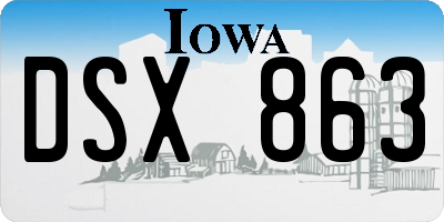 IA license plate DSX863