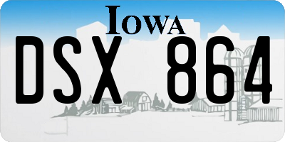 IA license plate DSX864