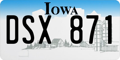 IA license plate DSX871