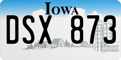 IA license plate DSX873