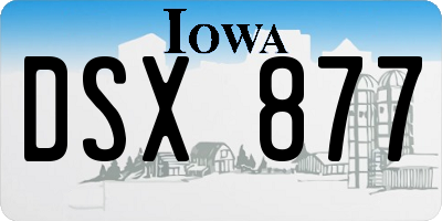 IA license plate DSX877