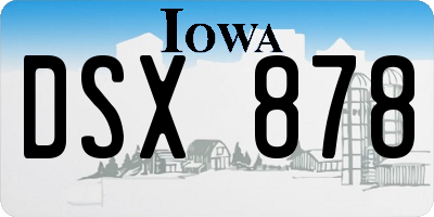 IA license plate DSX878