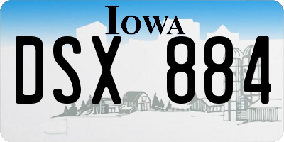 IA license plate DSX884