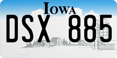 IA license plate DSX885