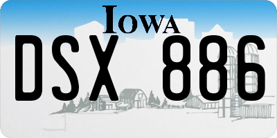 IA license plate DSX886