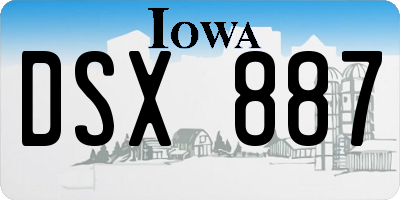 IA license plate DSX887