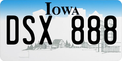 IA license plate DSX888