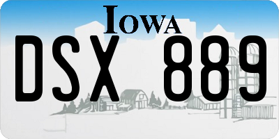 IA license plate DSX889