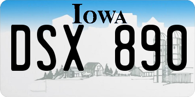 IA license plate DSX890