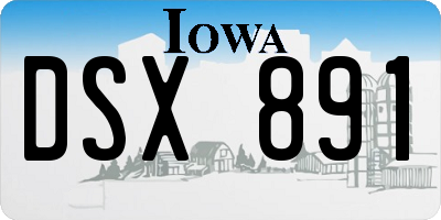 IA license plate DSX891