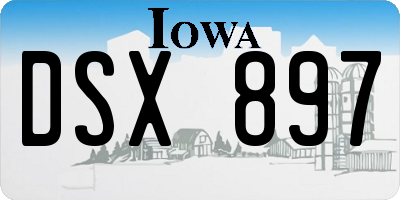IA license plate DSX897
