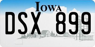 IA license plate DSX899