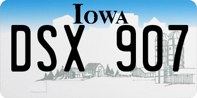 IA license plate DSX907