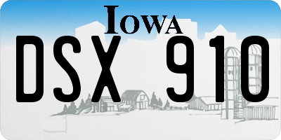 IA license plate DSX910