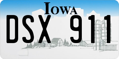 IA license plate DSX911