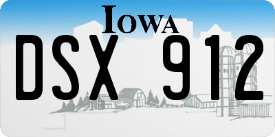 IA license plate DSX912