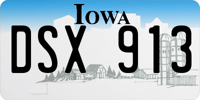 IA license plate DSX913
