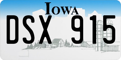 IA license plate DSX915