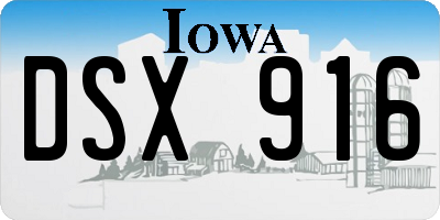 IA license plate DSX916