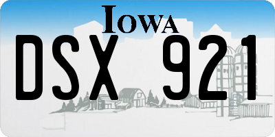 IA license plate DSX921