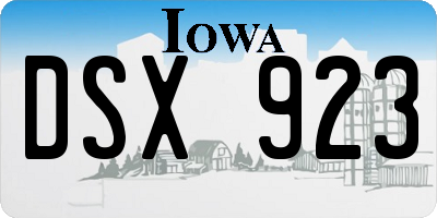 IA license plate DSX923