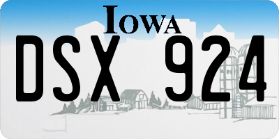 IA license plate DSX924