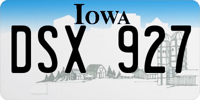 IA license plate DSX927