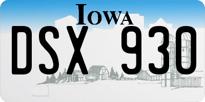 IA license plate DSX930