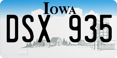 IA license plate DSX935
