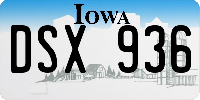 IA license plate DSX936