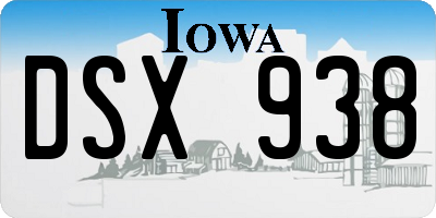 IA license plate DSX938