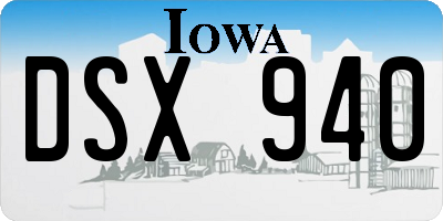IA license plate DSX940