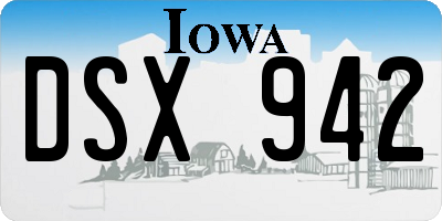 IA license plate DSX942