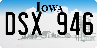 IA license plate DSX946