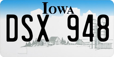 IA license plate DSX948
