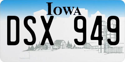 IA license plate DSX949