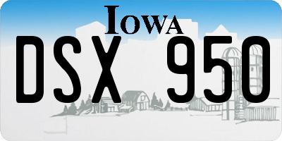 IA license plate DSX950