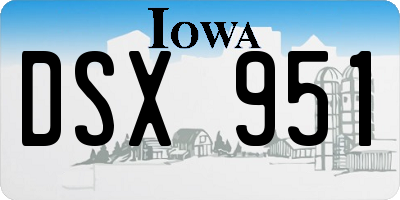 IA license plate DSX951