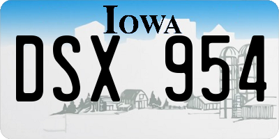 IA license plate DSX954