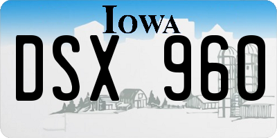 IA license plate DSX960