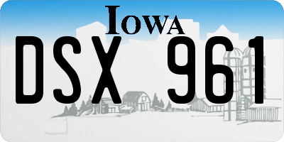 IA license plate DSX961