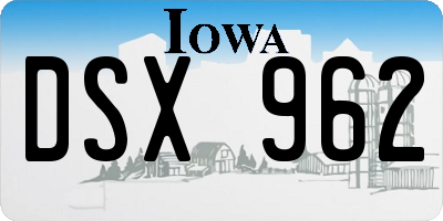 IA license plate DSX962