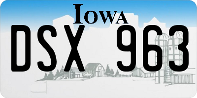 IA license plate DSX963