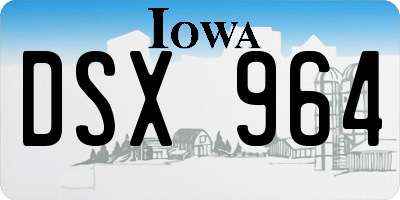 IA license plate DSX964